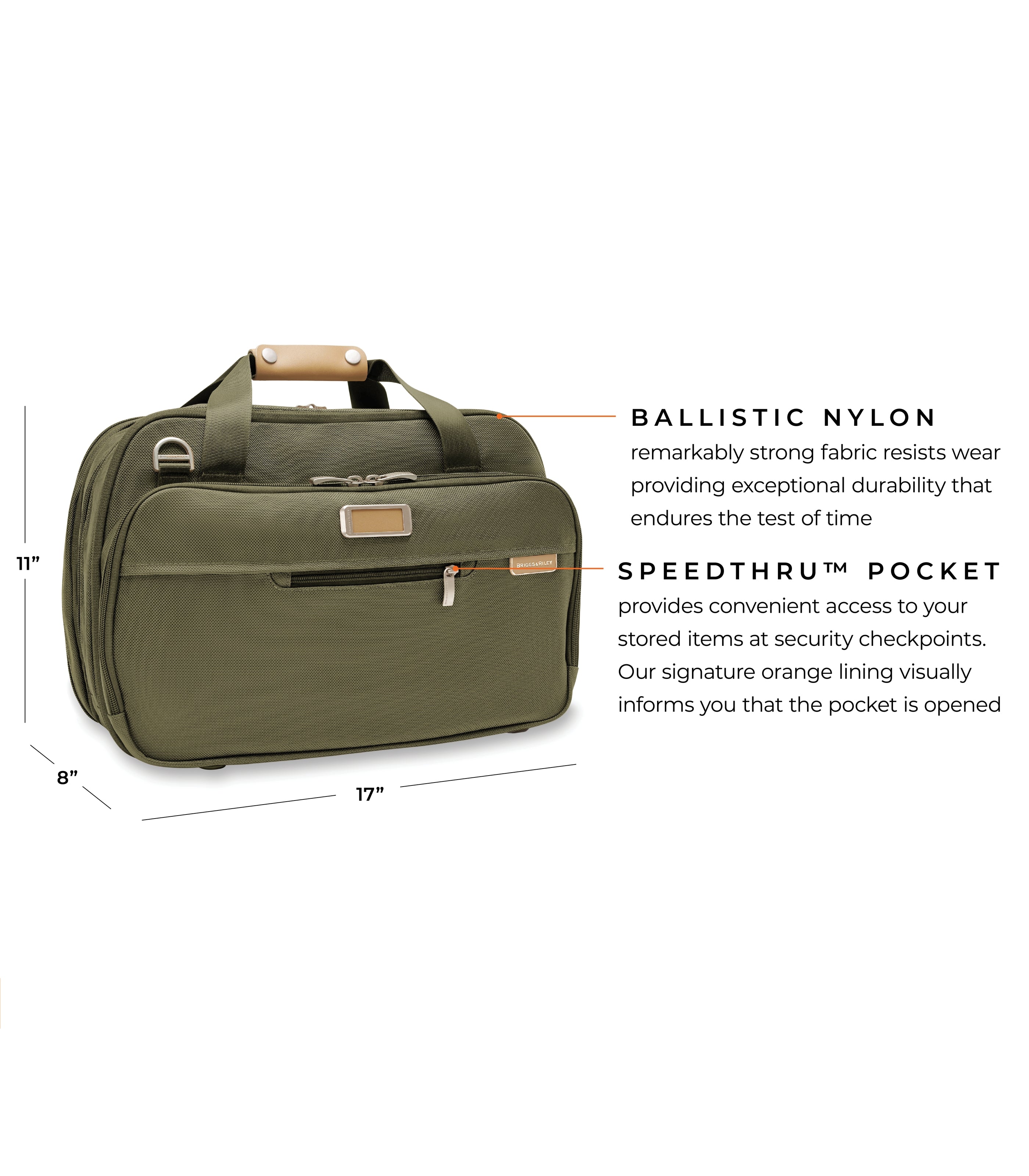 BRIGGS & RILEYExpandable Cabin Bag Duffle Bag Olive