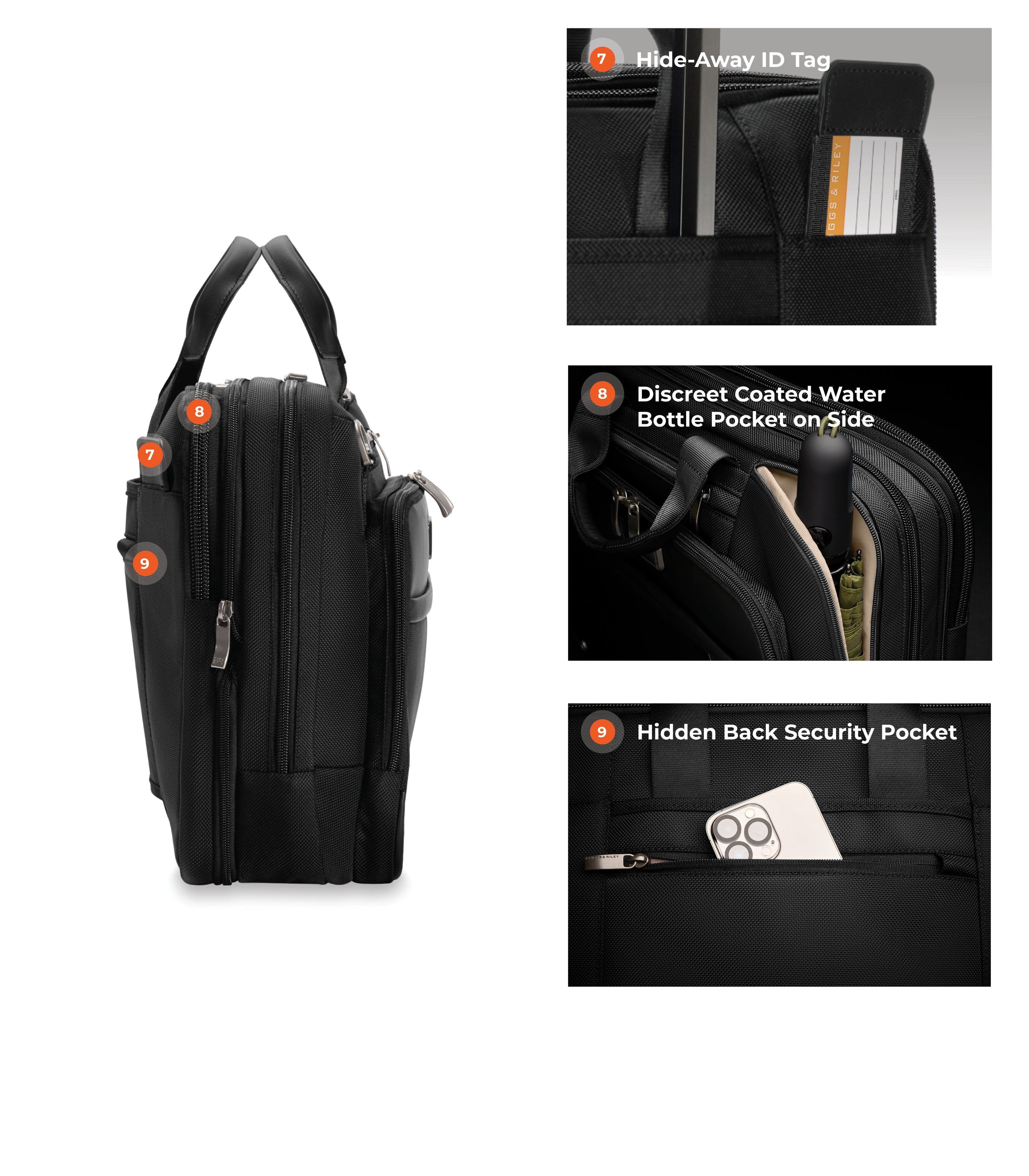 BRIGGS & RILEYMed Expandable Brief Briefcase/Laptop Bag Black