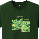 MontbellPear Skin Cotton T Mountain Collage Short Sleeves Shirt Dark Green