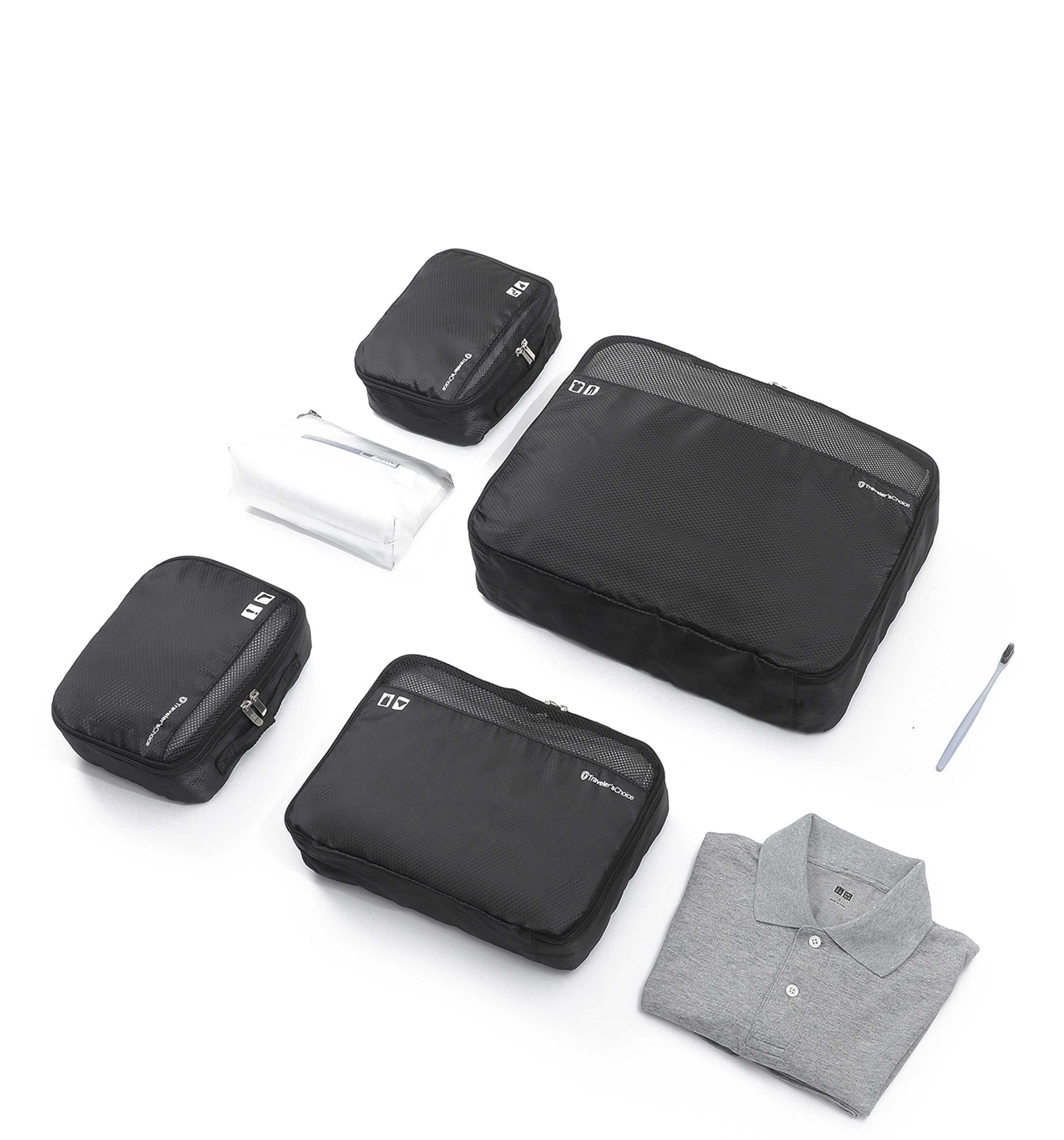 TRAVELER'S CHOICE CLOVERLAND PACKING CUBES BLACK