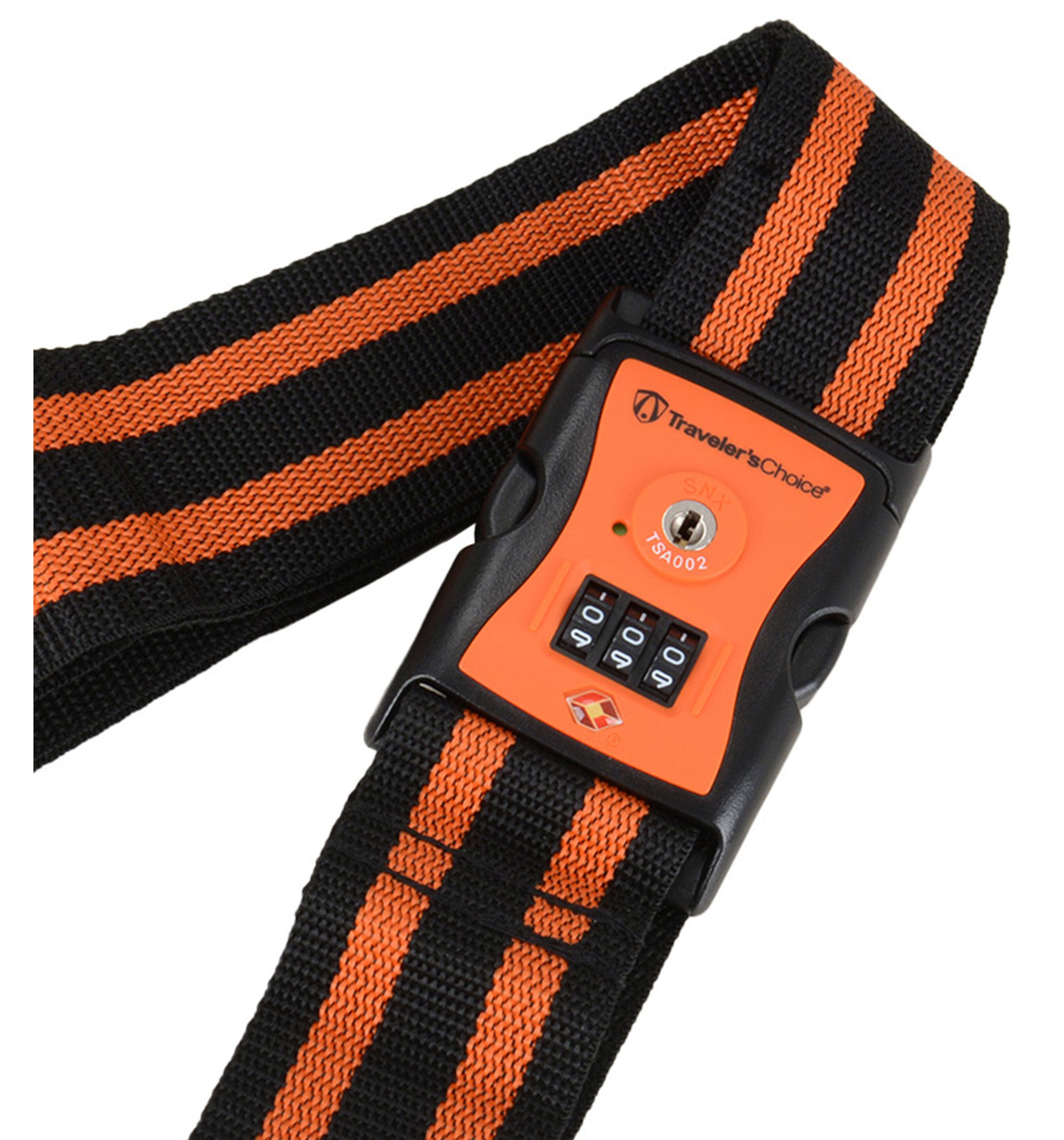 LUGGAGE STRAP WITH TSA COMBINATION LOCK ORANGE