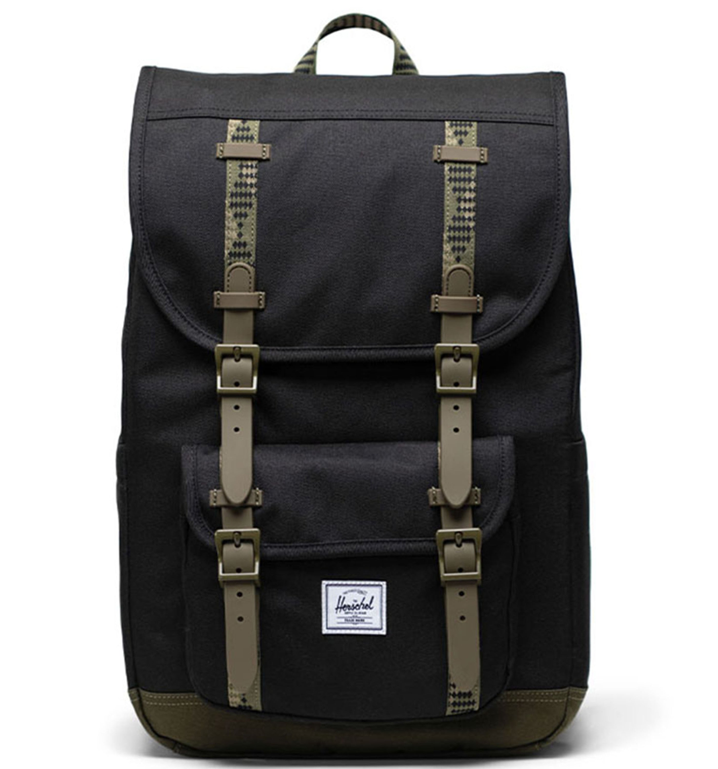 Herschel Little America Mid-Volume Black/Ivy Green Backpack – The