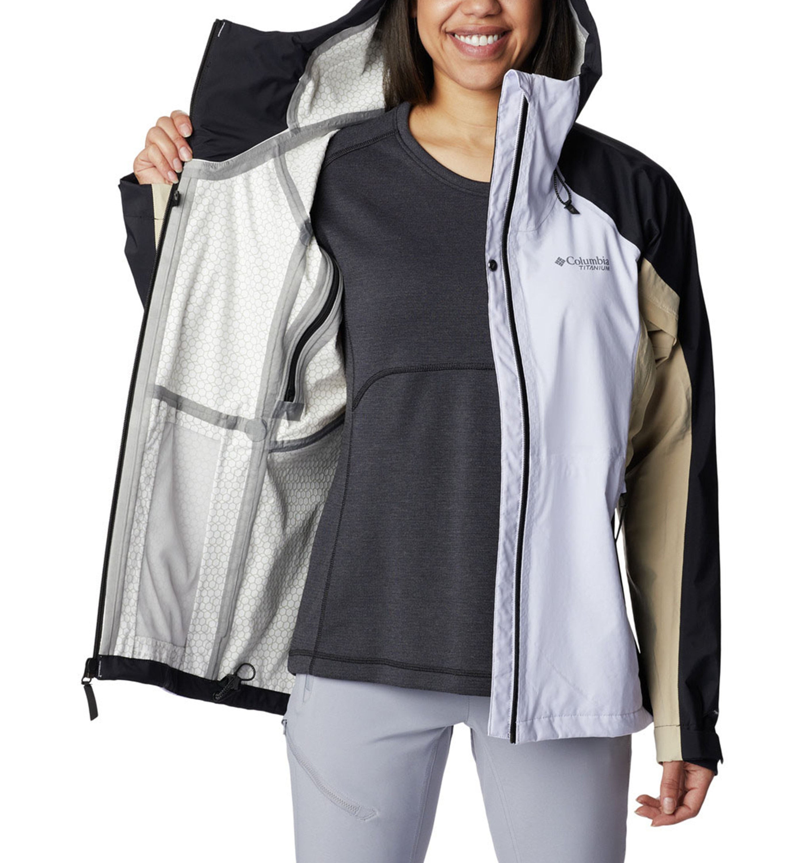 Gray columbia rain jacket womens hotsell