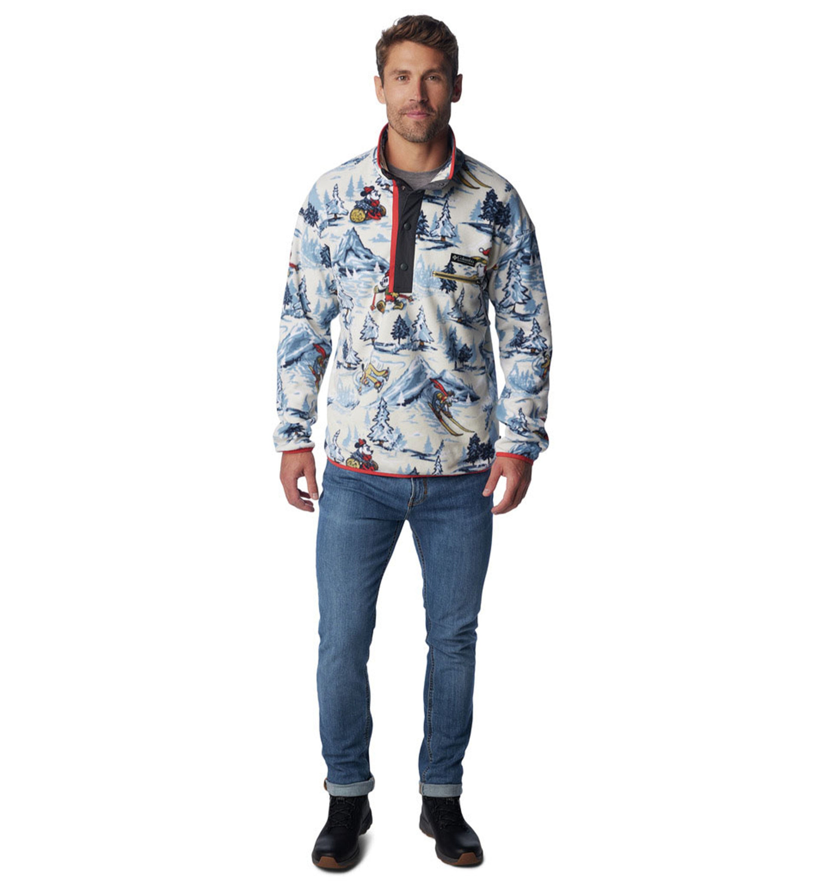 Men's Disney 100 Half Snap Fleece Jacket