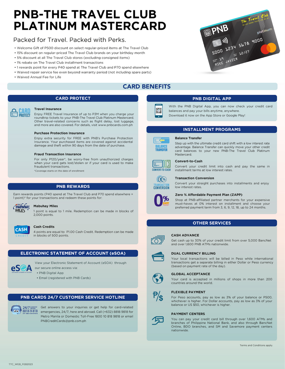 Apply for a PNB- The Travel Club Platinum MasterCard | The Travel Club ...